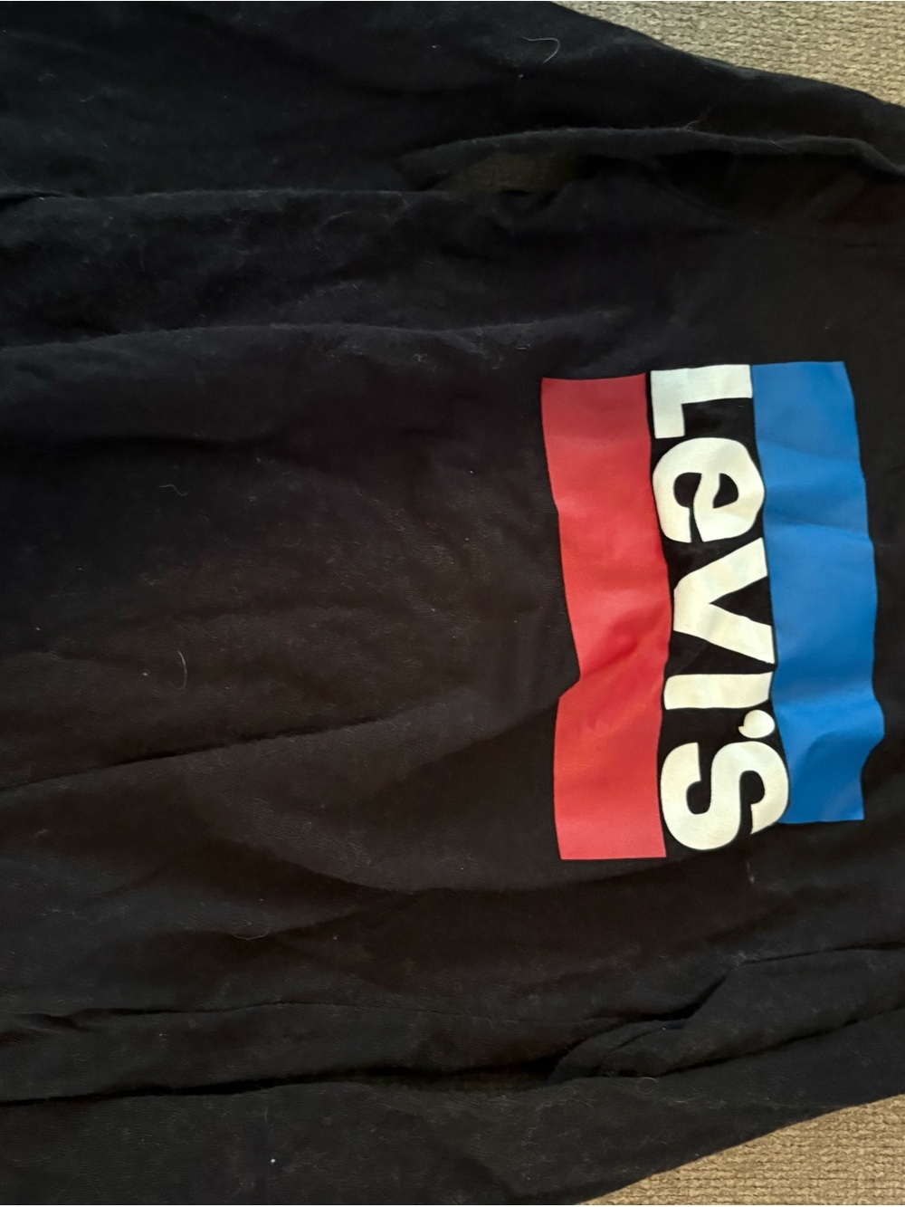 Levi's Black Tee with Blue Accent